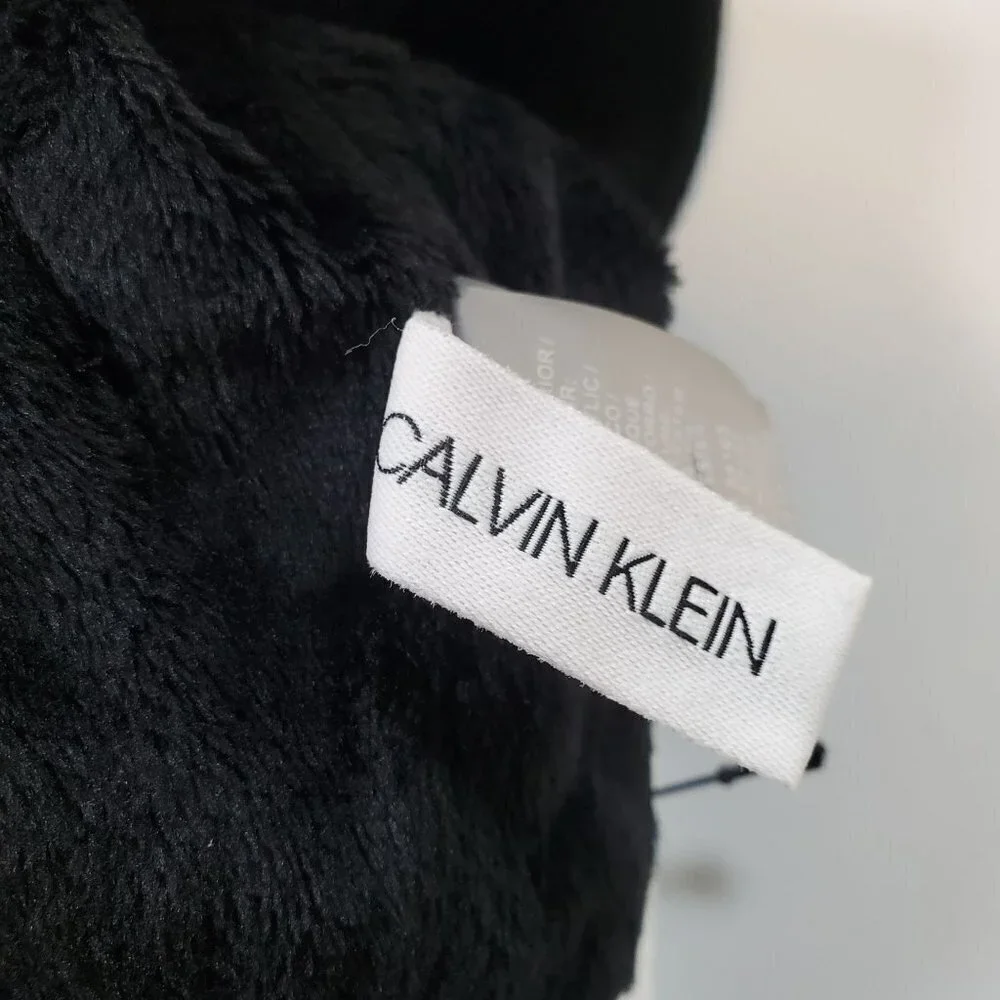 Calvin Klein Beanie Hat Knit Winter Spell Out Mens One Size NWT Black - Picture 5 of 10